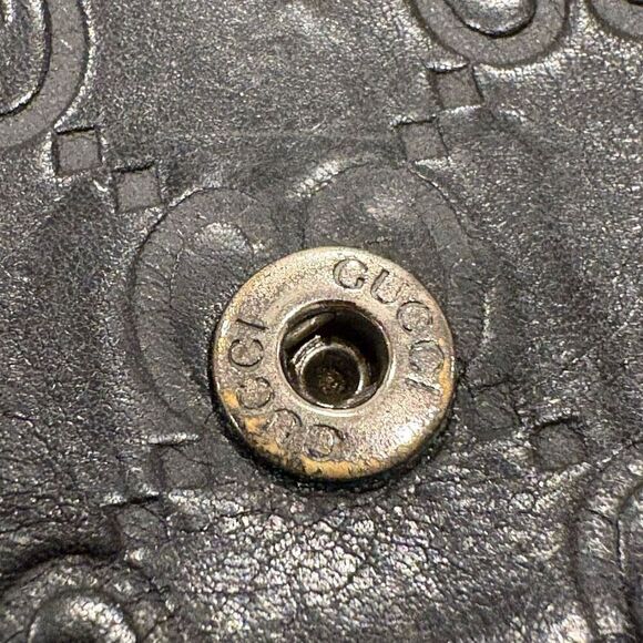 Vintage Gucci Guccissima GG Logo Plate Leather Long Wallet Made Italy Zip Issue - Picture 5 of 13